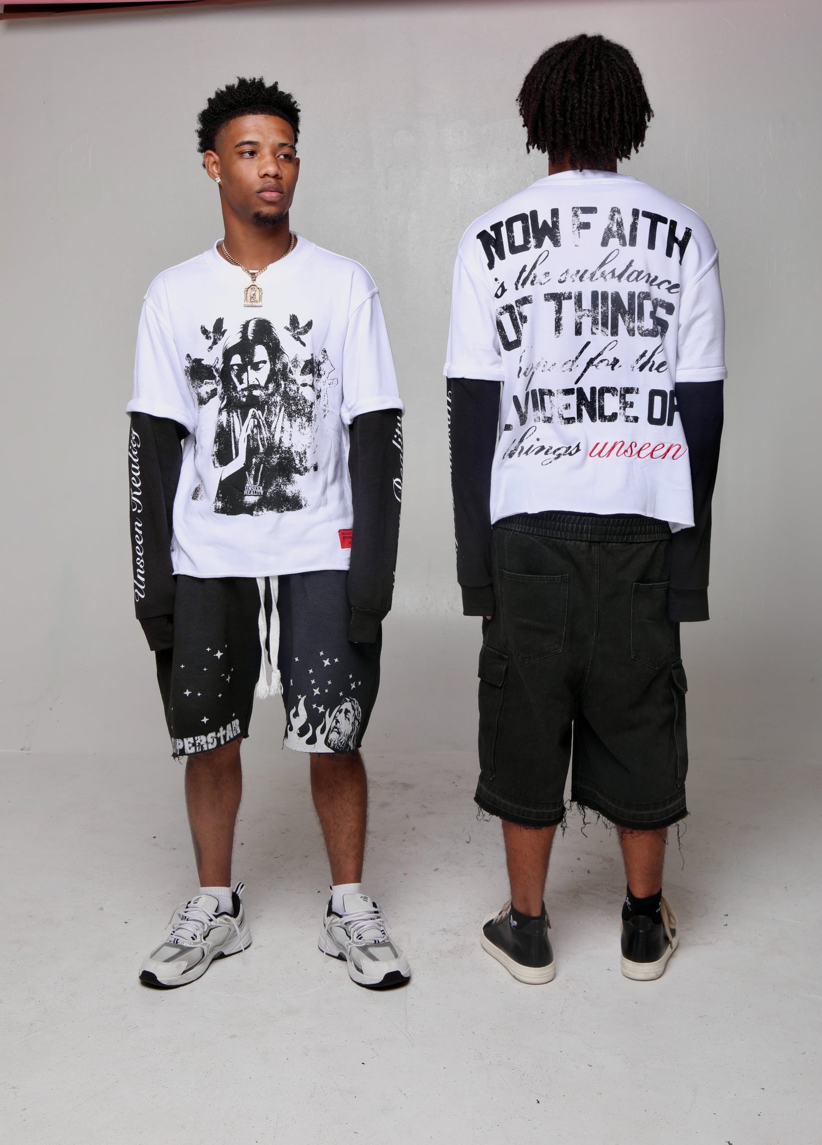 "KEEP THE FAITH" DOUBLE-LAYERED TEE